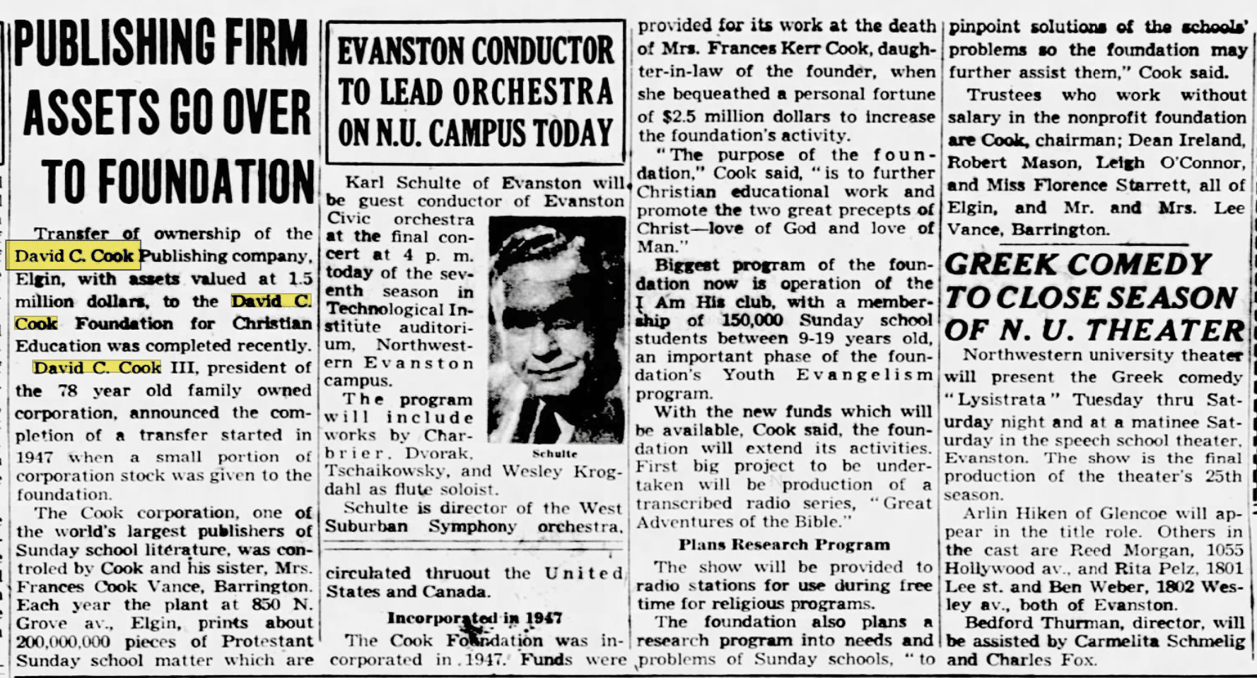 1953-05-17 Publishing assets go to Foundation
