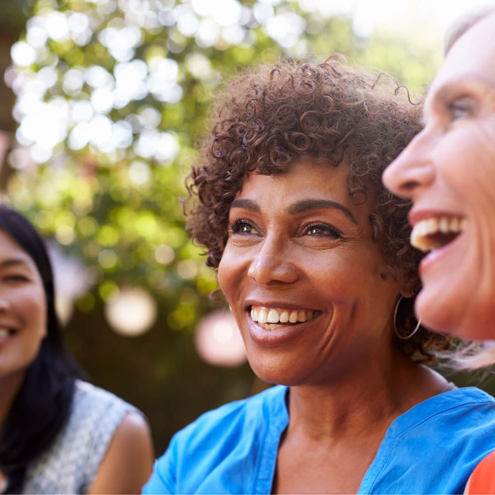 A group of women meet as a small group study.